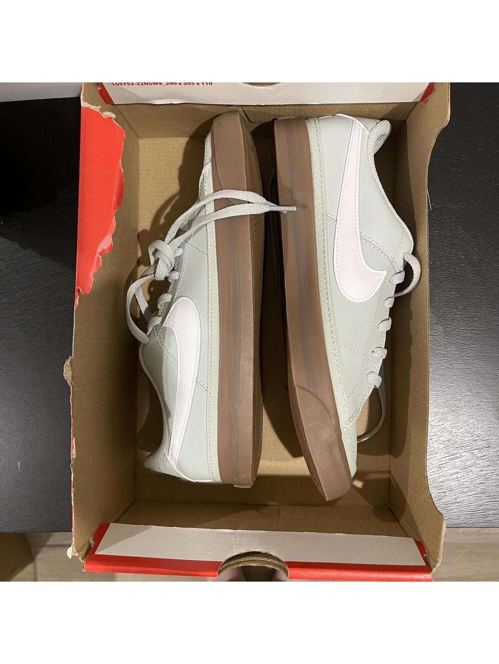 Nike Court Legacy Low Sneakers - Big Kids Size 6Y Pale Gray With White Swoosh